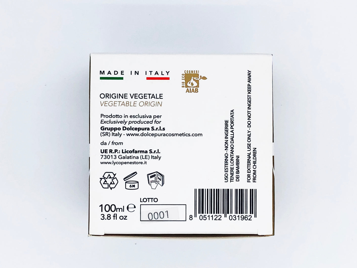 FACE kozmetik maskesi "NATURALMENTE BELLA" - organik likopen opuntia (yaşlanma karşıtı, uyarıcı ve yenileyici). Organik ve bitkisel kökenli